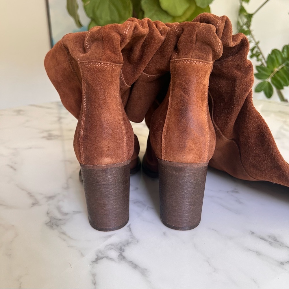NWT Free People Elle Tall Knee High Slouch Boots Rust Suede EU 41 US 11 - Picture 11 of 14